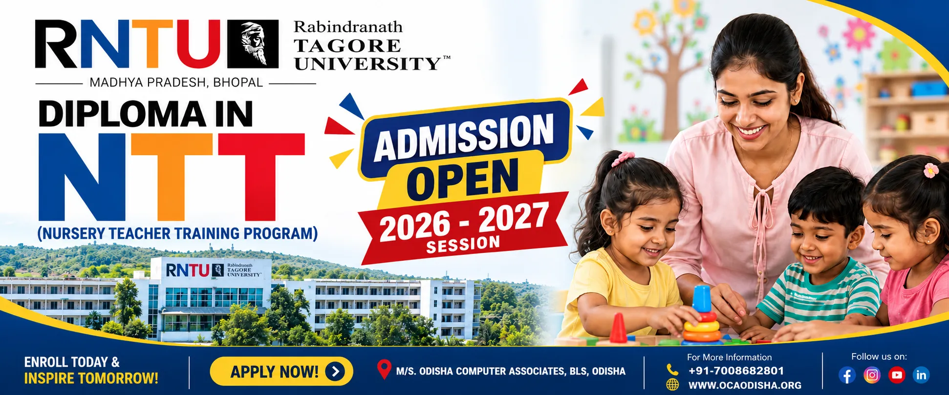 Diploma in Nursery Teachers Training admission banner